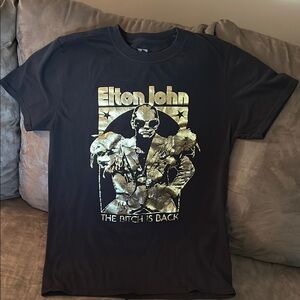 Elton John Graphic T-Shirt - Black